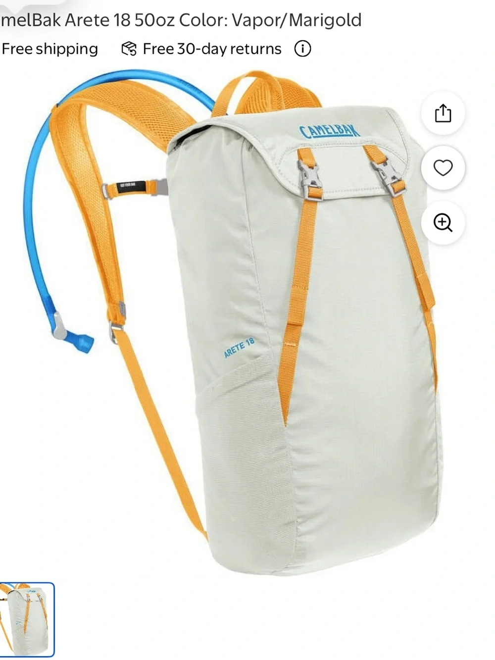 CamelBak Arete 18 1.5L 50oz Vapor Marigold Hydration Water Pack NWT